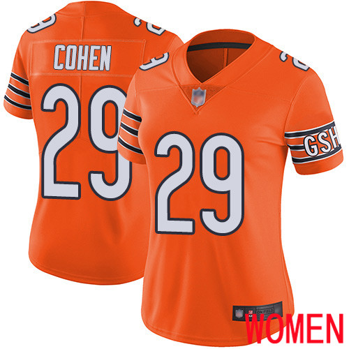 Chicago Bears Limited Orange Women Tarik Cohen Alternate Jersey NFL Football 29 Vapor Untouchable